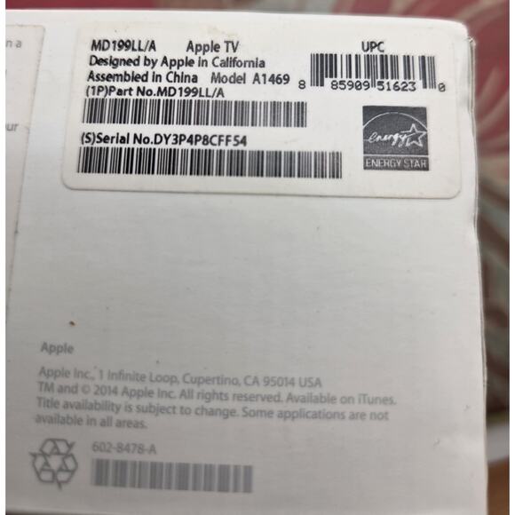 Apple Tv 1080P Wifi HDMI MD199LL/A NEW IN SEALED BOX - Picture 7 of 7